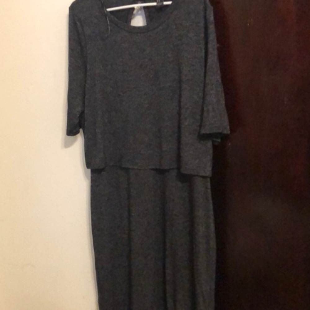 Marled Slit-Back Layered Dress